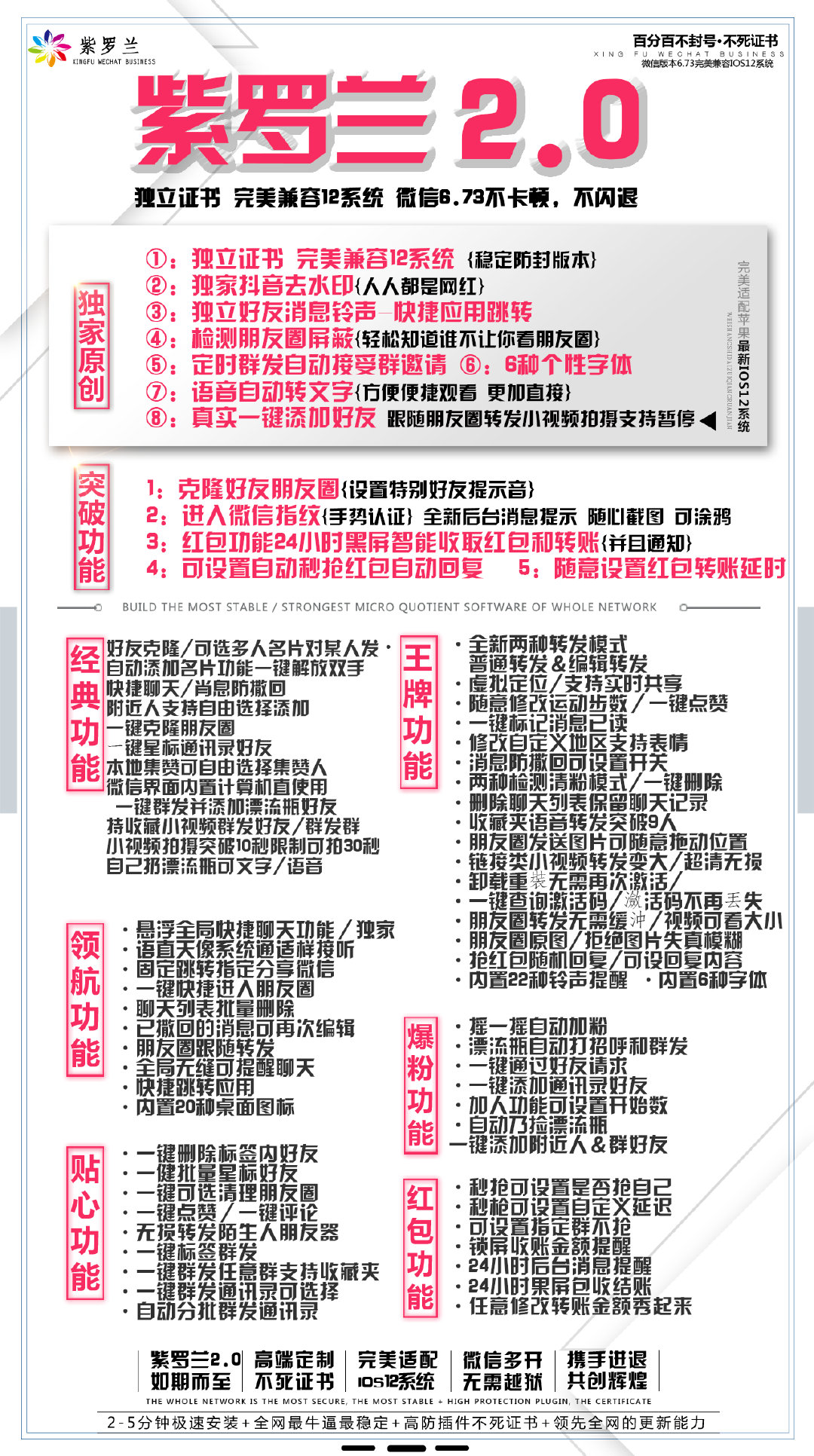 【紫罗兰】苹果多开一键转发抖音去水印语音转发群加好友